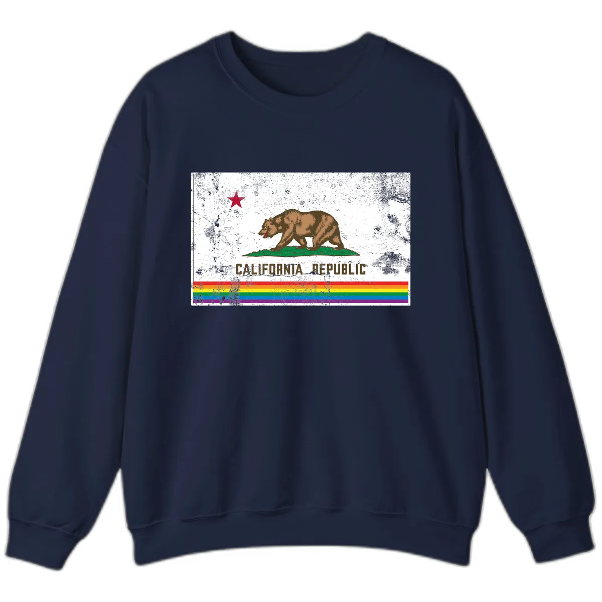 California Republic Pride Bear Sweatshirt in Navy