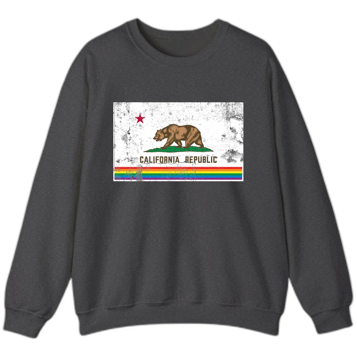 California Republic Pride Bear Sweatshirt in Dark Heather