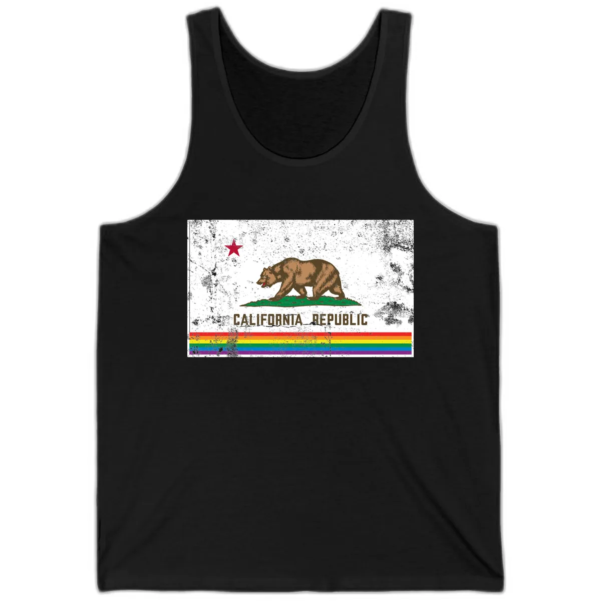 California Republic Pride Bear Tank in Black