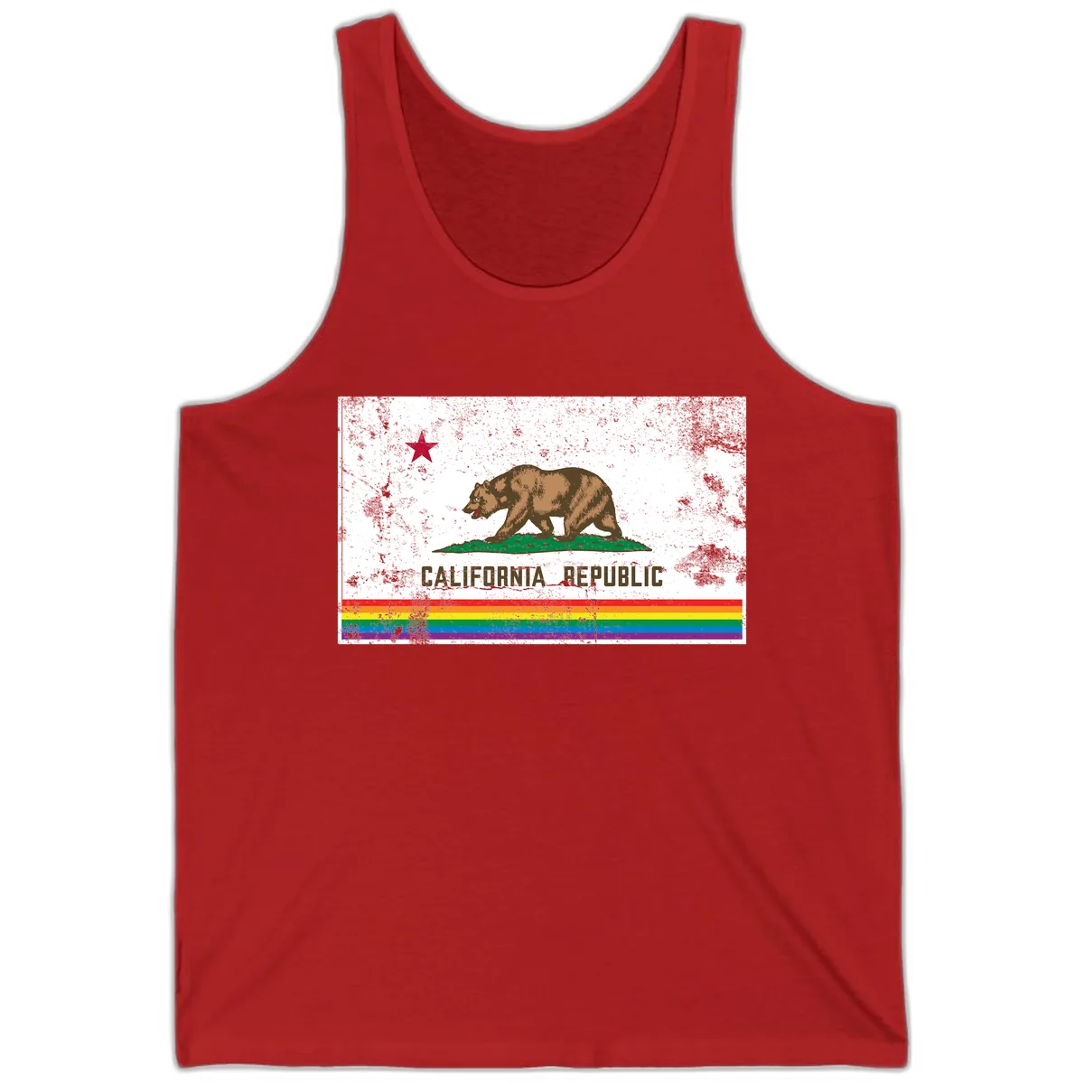 California Republic Pride Bear Tank in Red