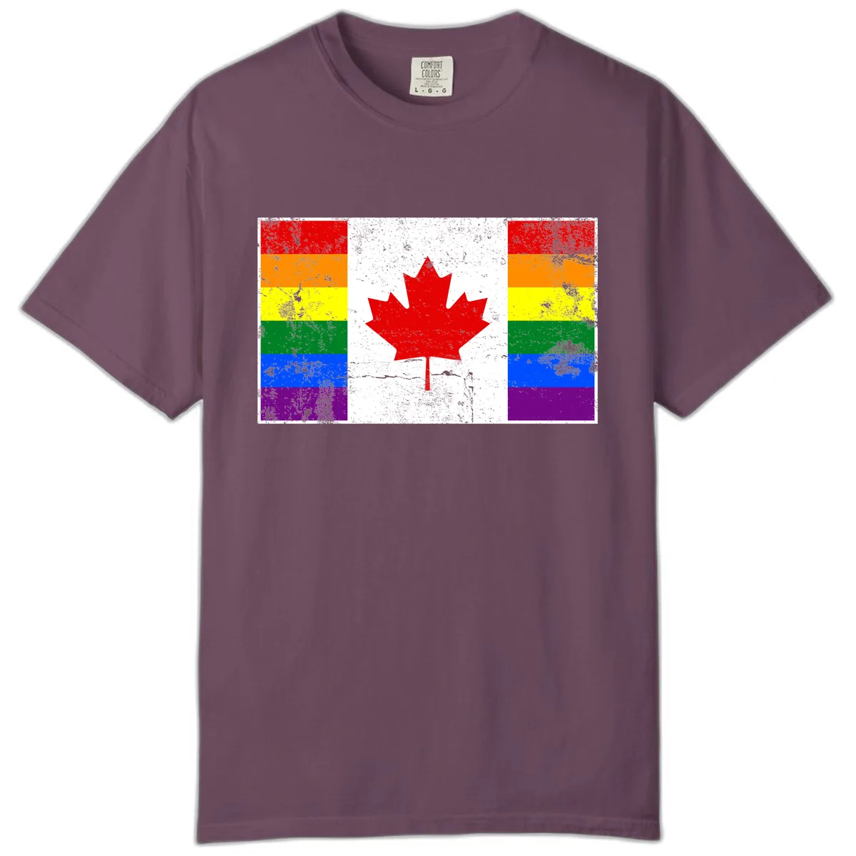 Canada Pride Rainbow Flag Comfort Color in Berry
