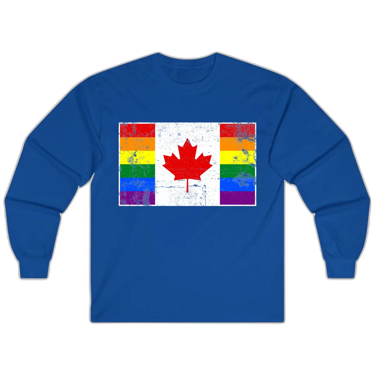 Canada Pride Rainbow Flag Long Sleeve in Royal