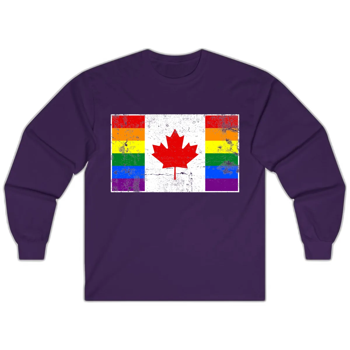 Canada Pride Rainbow Flag Long Sleeve in Purple