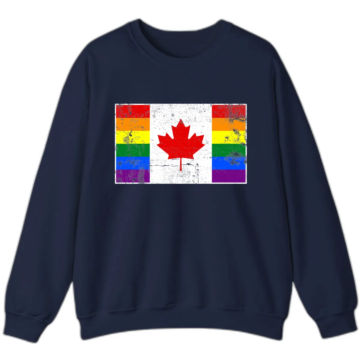 Canada Pride Rainbow Flag Sweatshirt in Navy