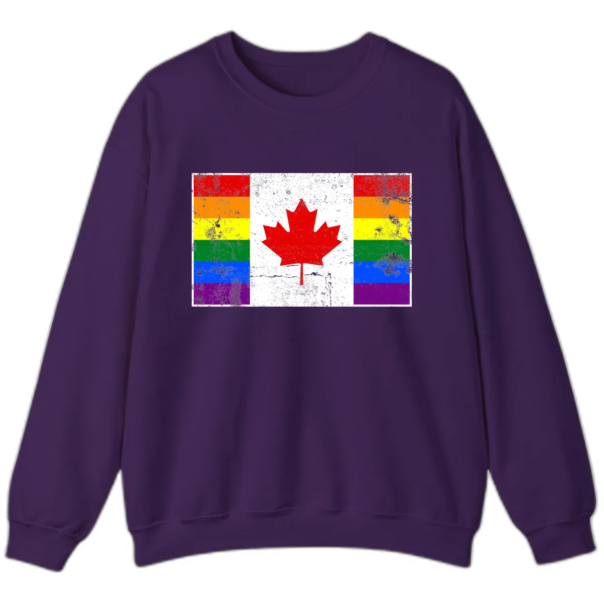 Canada Pride Rainbow Flag Sweatshirt in Purple
