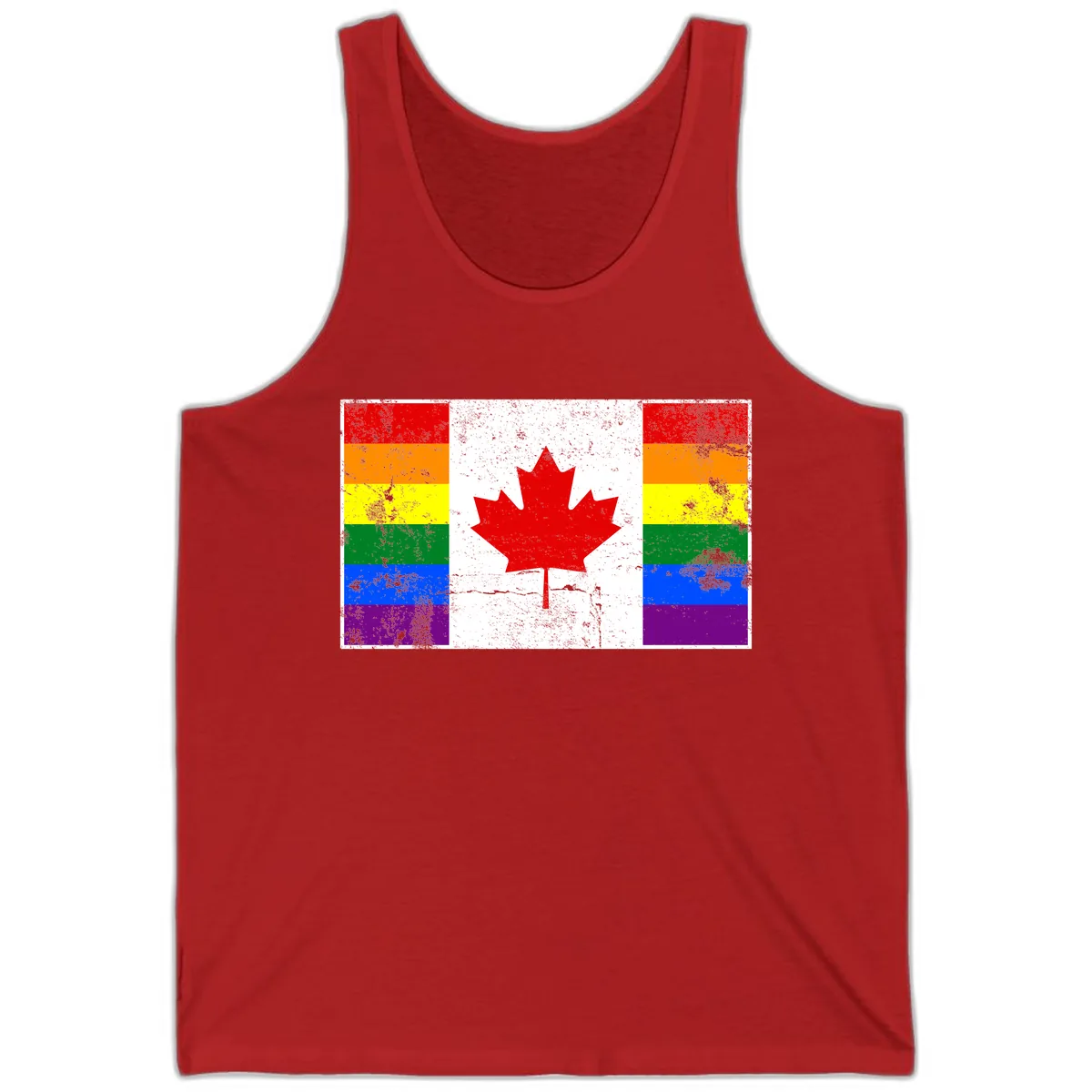 Canada Pride Rainbow Flag Tank in Red