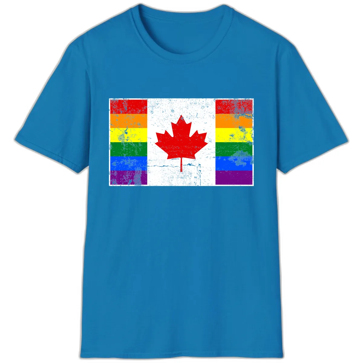 Canada Pride Rainbow Flag T-Shirt in Sapphire