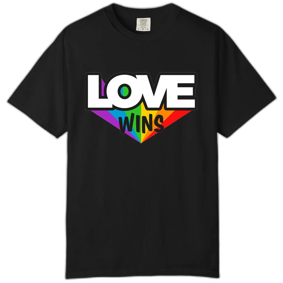 Love Wins Pride Wings Comfort Color in Black