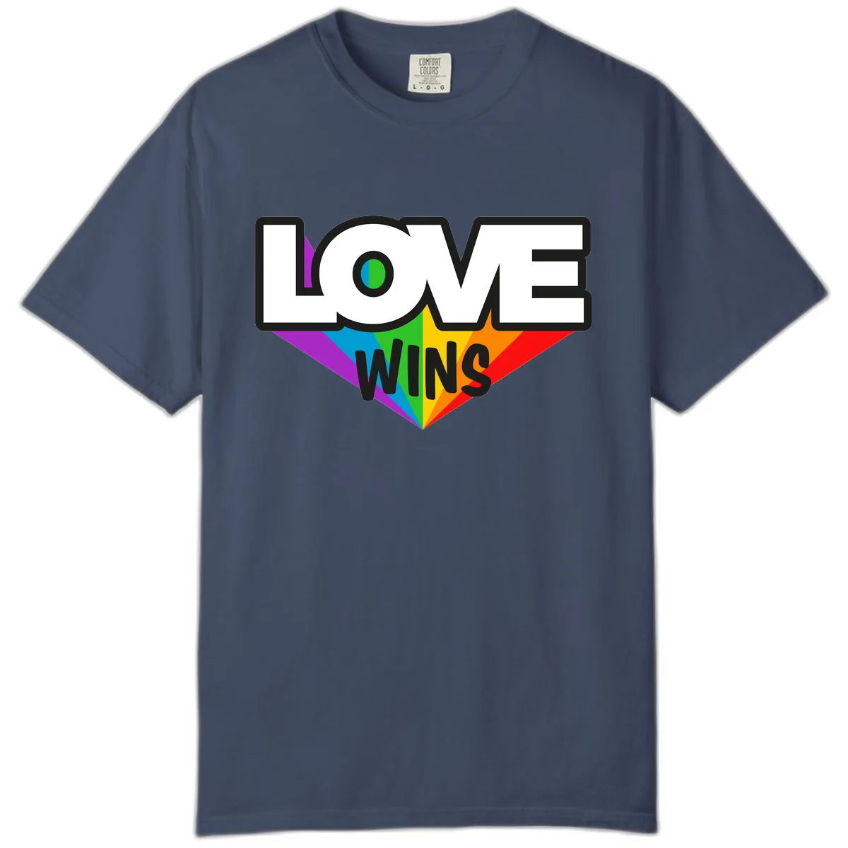 Love Wins Pride Wings Comfort Color in Midnight