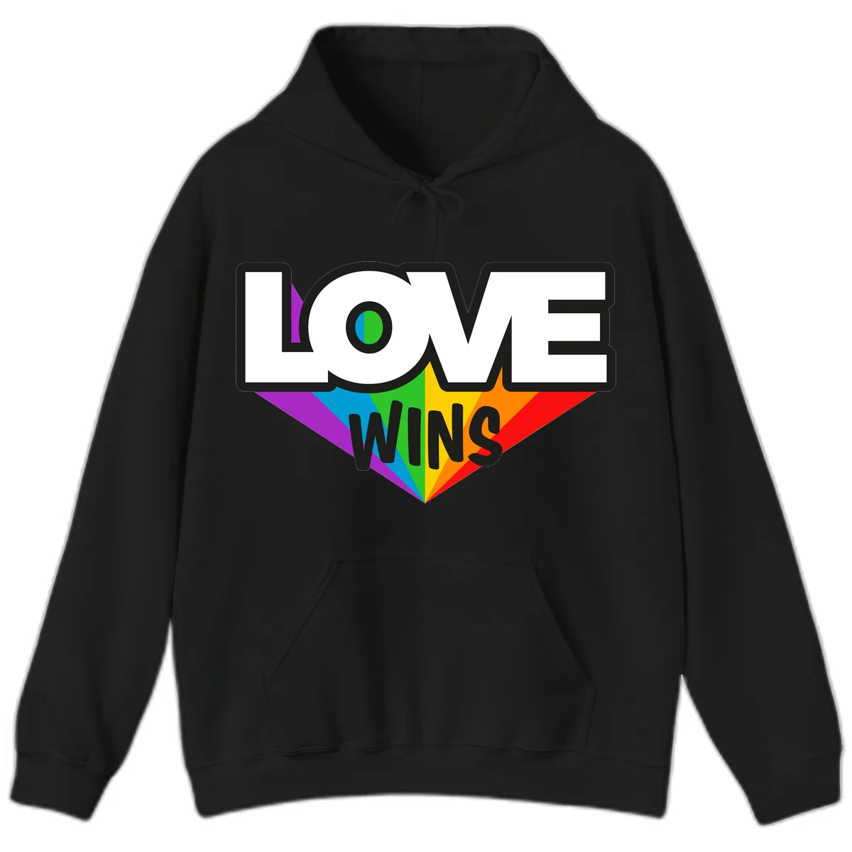 Love Wins Pride Wings Hoodie in Black