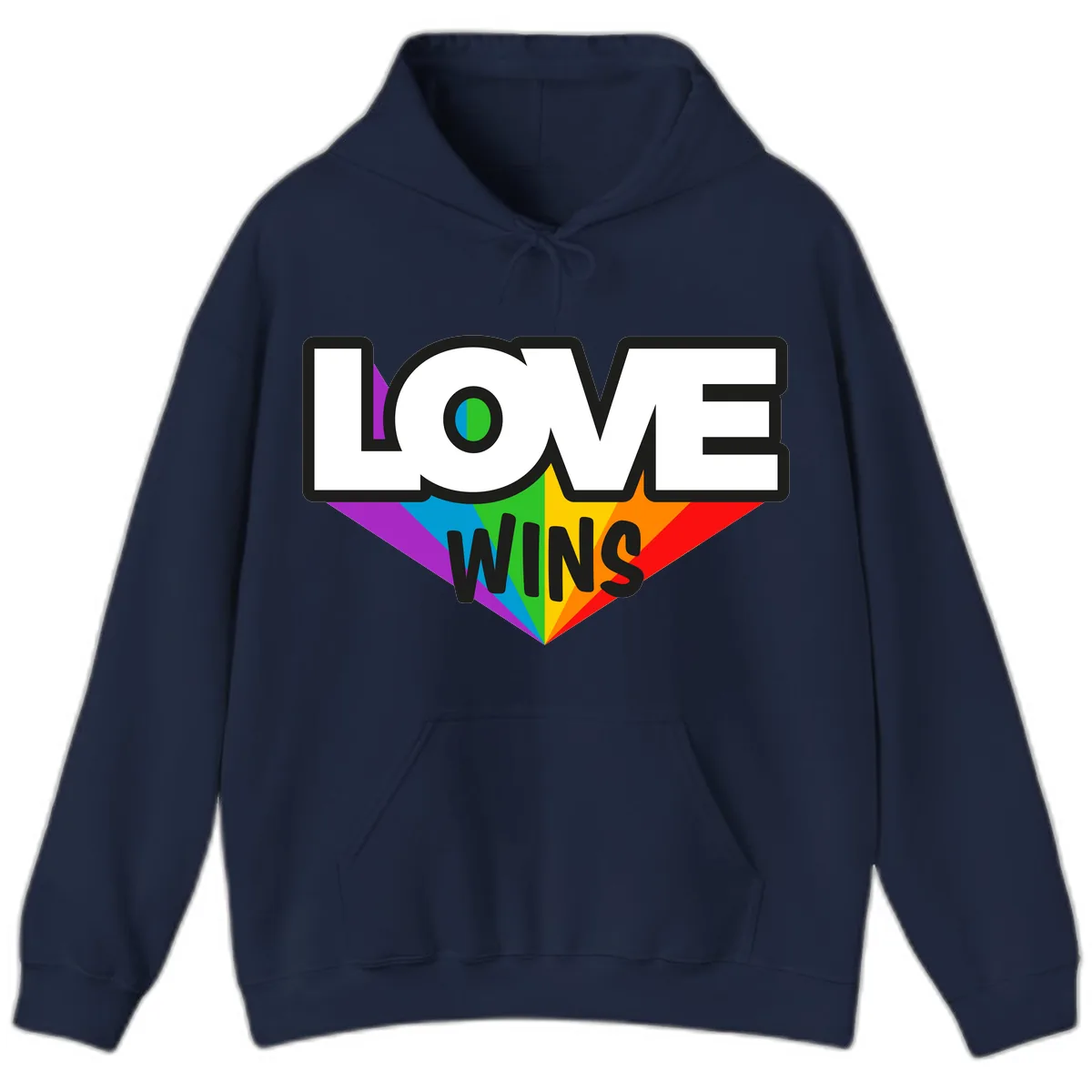 Love Wins Pride Wings Hoodie in Navy