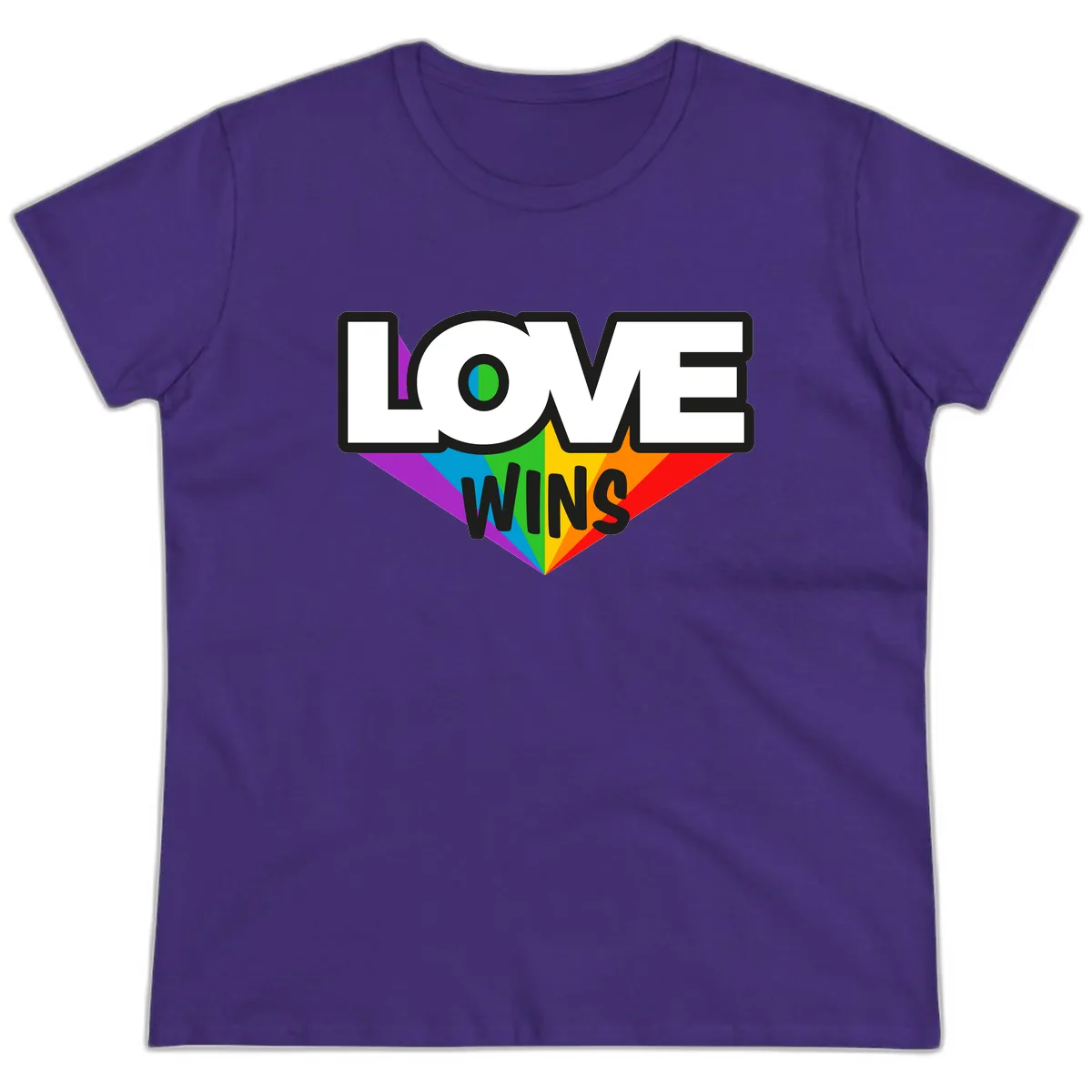 Love Wins Pride Wings Ladies Tee in Purple