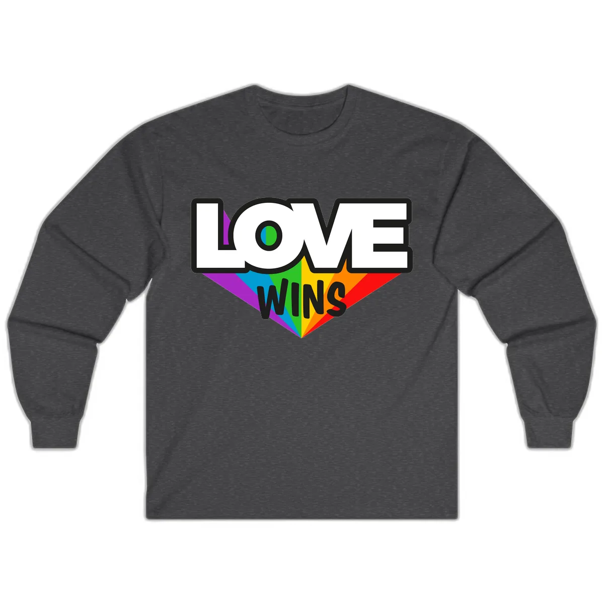 Love Wins Pride Wings Long Sleeve in Dark Heather