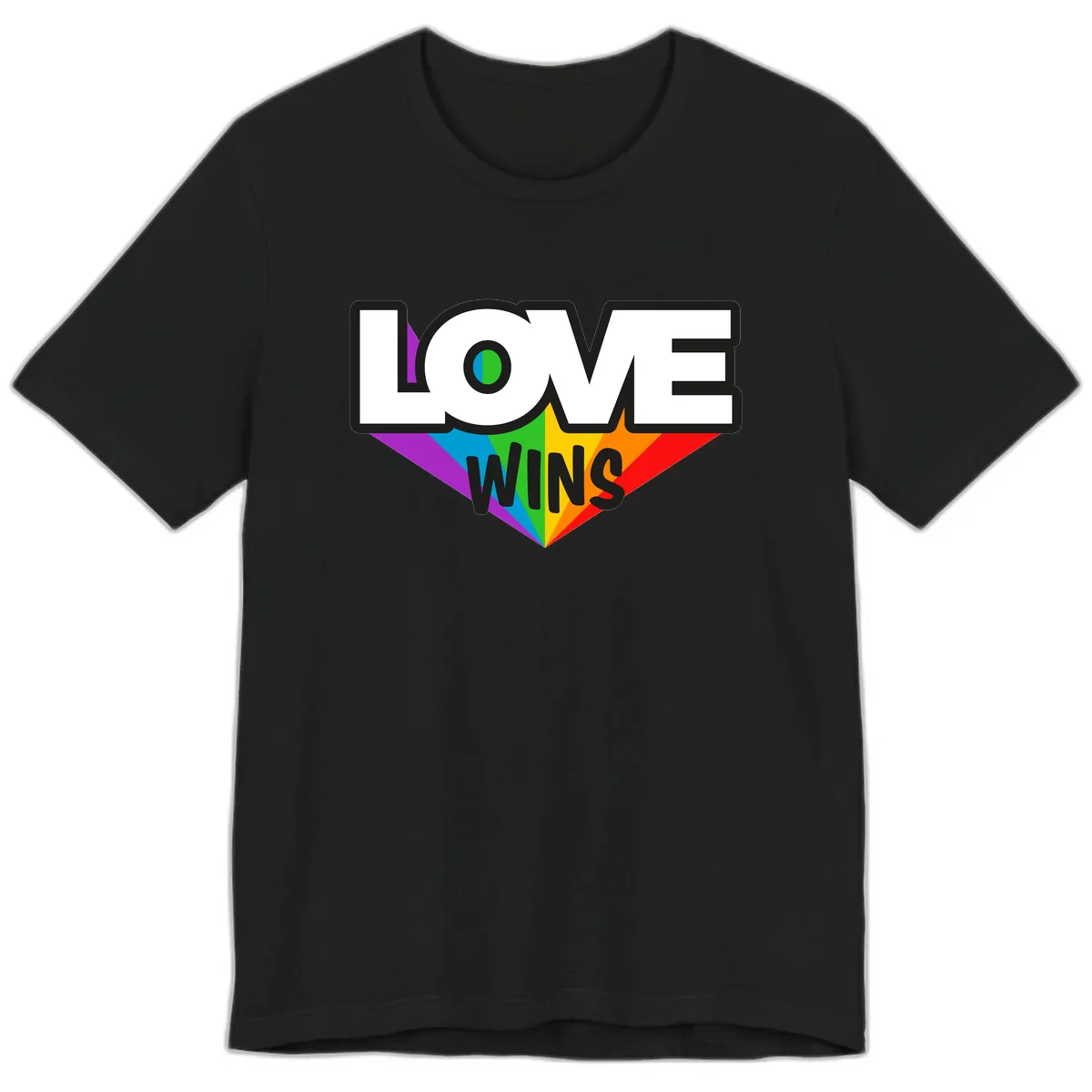 Love Wins Pride Wings Premium T-Shirt in Black