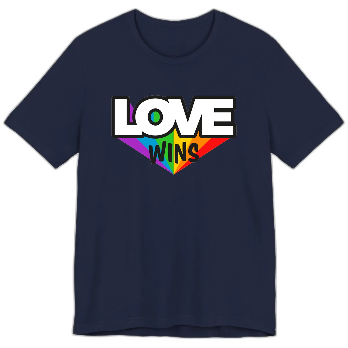 Love Wins Pride Wings Premium T-Shirt in Navy