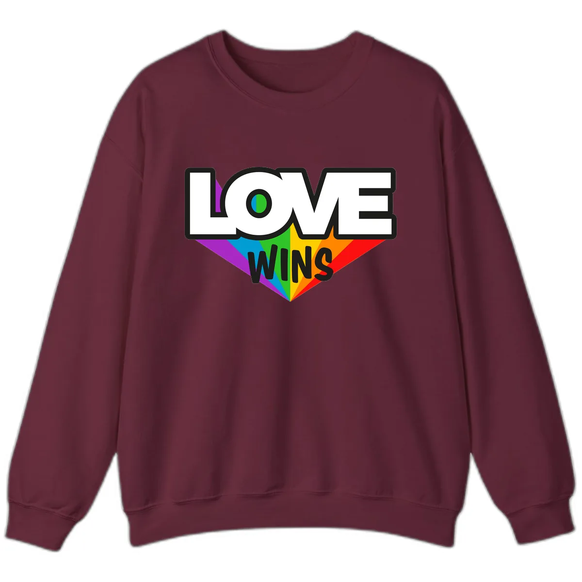 Love Wins Pride Wings Sweatshirt in Maroon