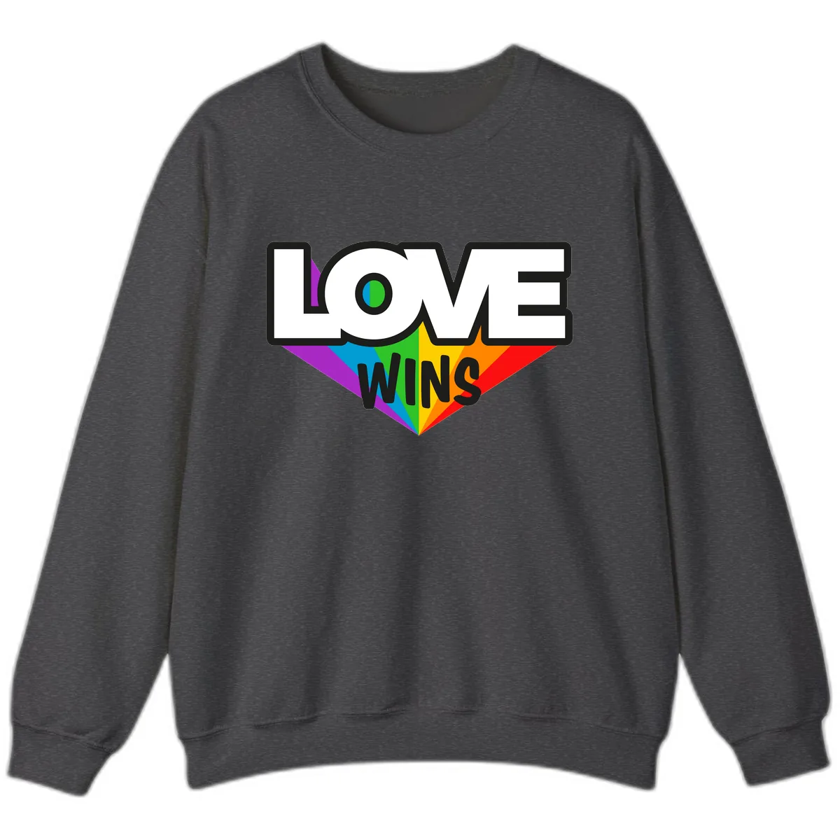 Love Wins Pride Wings Sweatshirt in Dark Heather