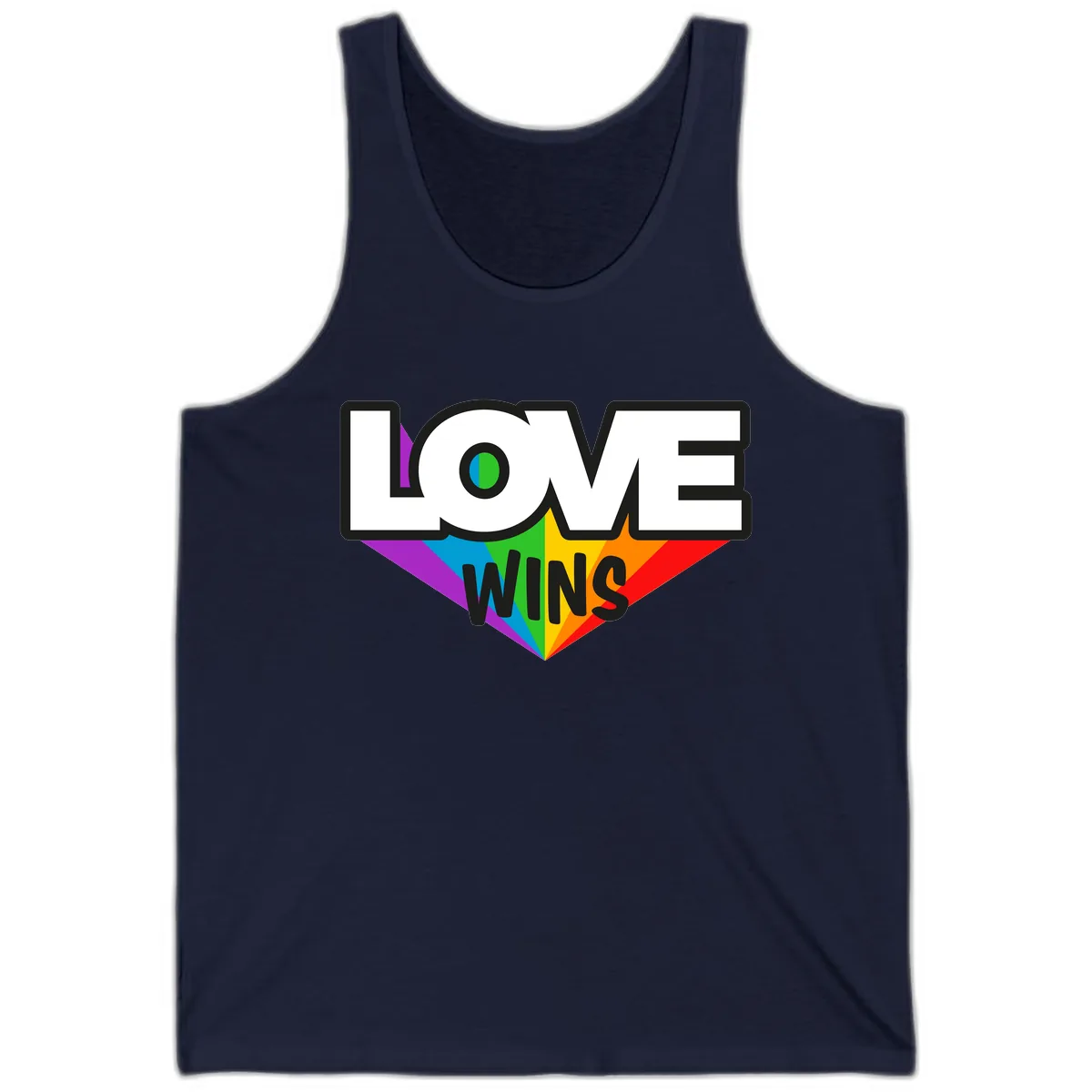 Love Wins Pride Wings Tank in Navy