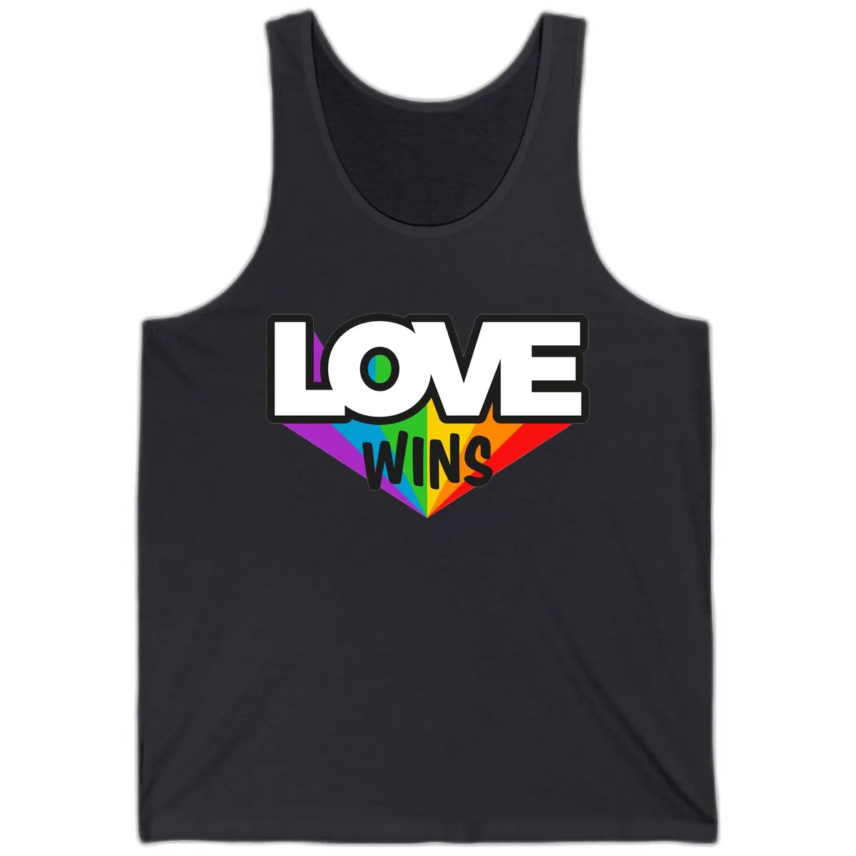 Love Wins Pride Wings Tank in Dark Grey