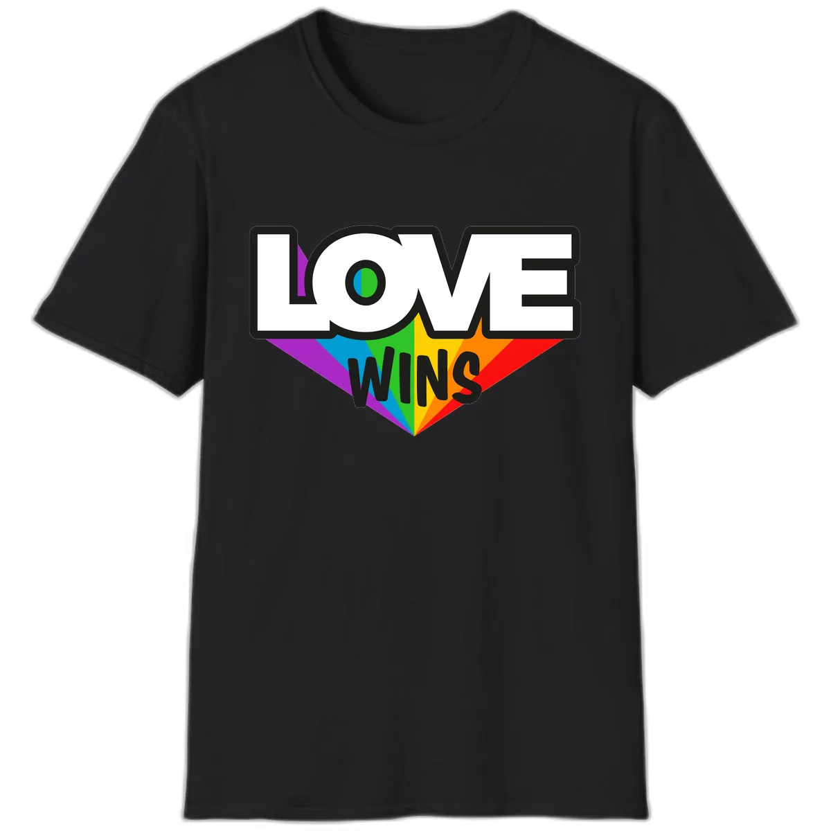 Love Wins Pride Wings T-Shirt in Black