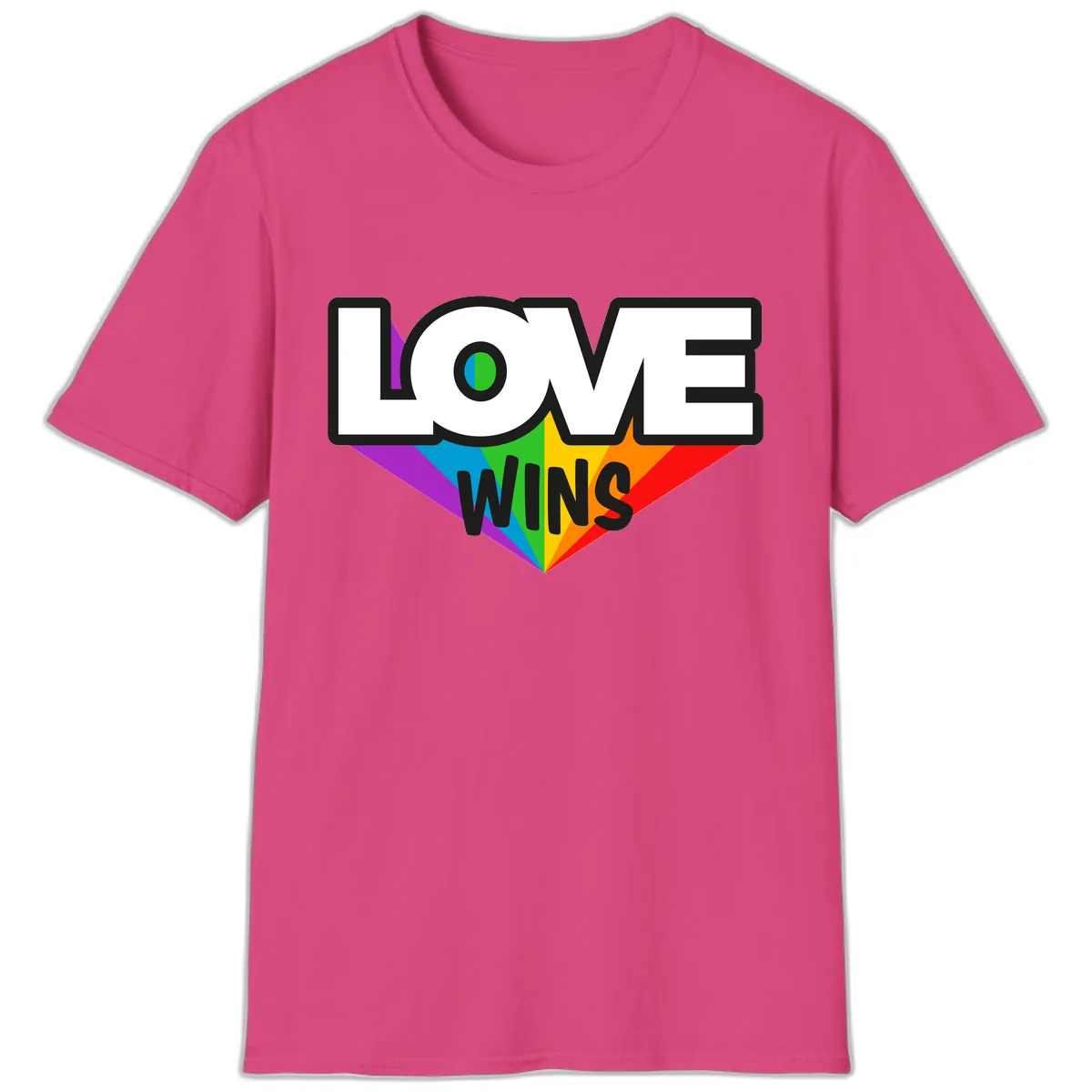 Love Wins Pride Wings T-Shirt in Heliconia
