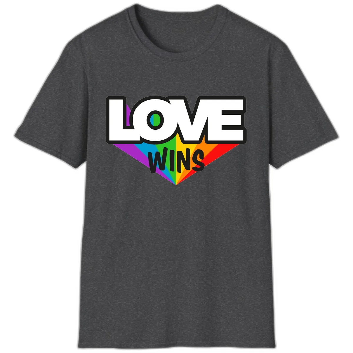 Love Wins Pride Wings T-Shirt in Dark Heather