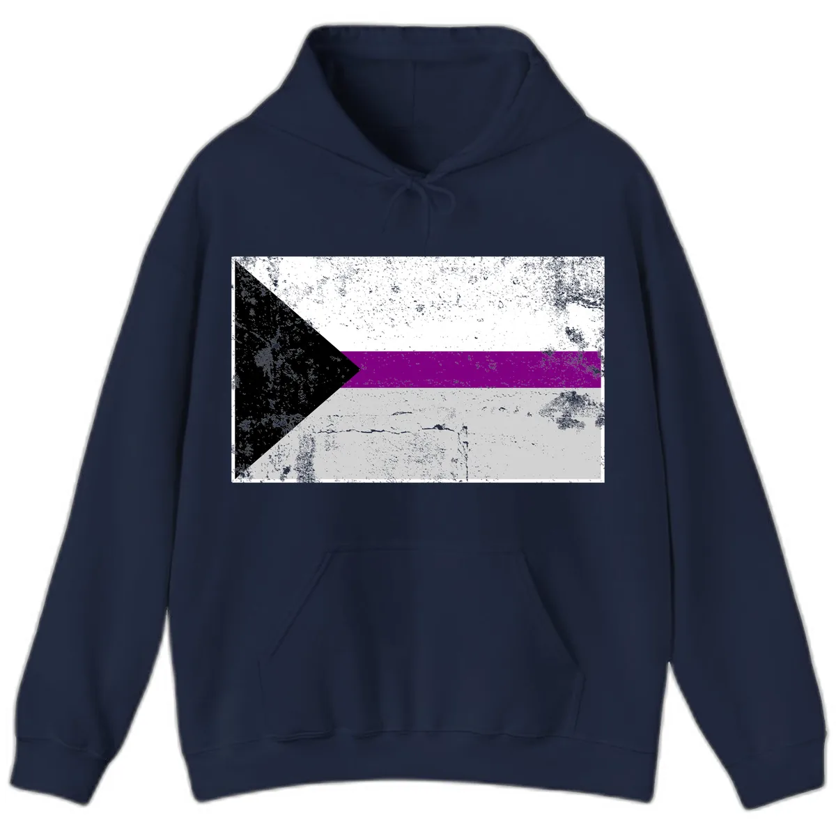 Asexual Pride Flag Design Hoodie in Navy