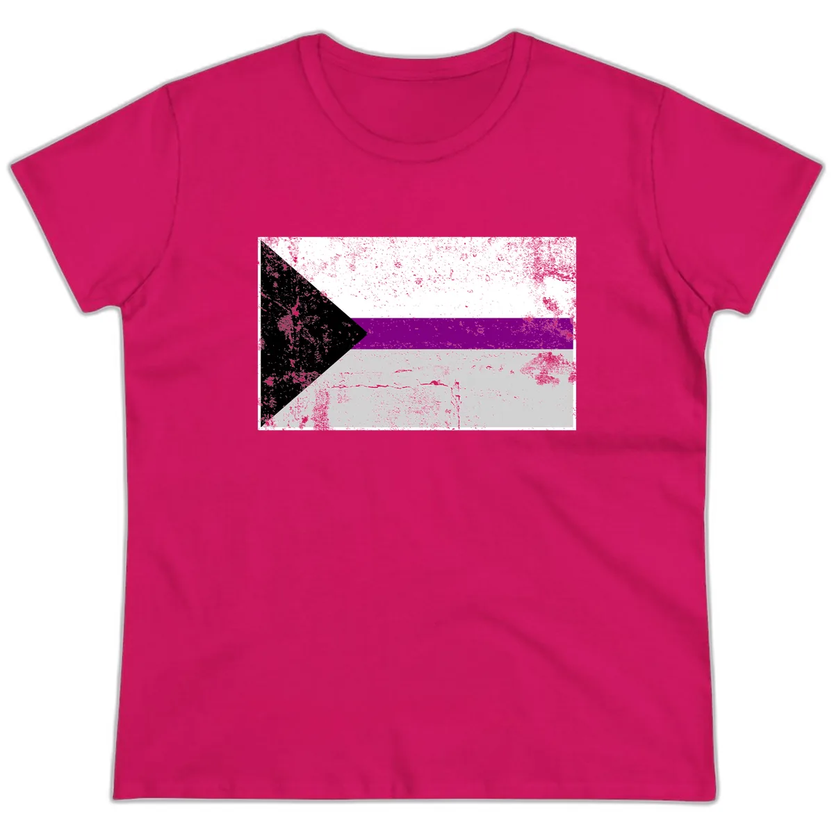 Asexual Pride Flag Design Ladies Tee in Heliconia