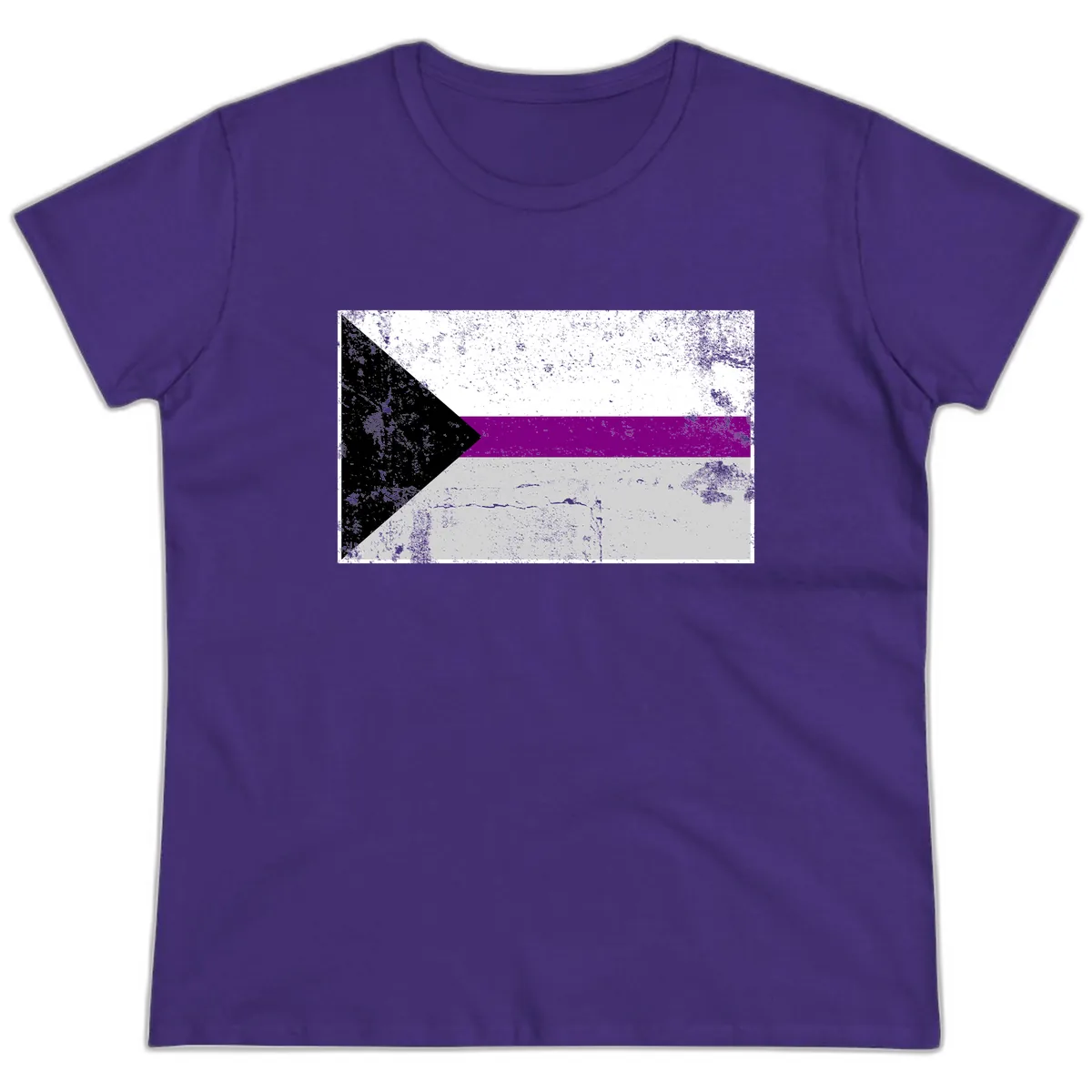 Asexual Pride Flag Design Ladies Tee in Purple