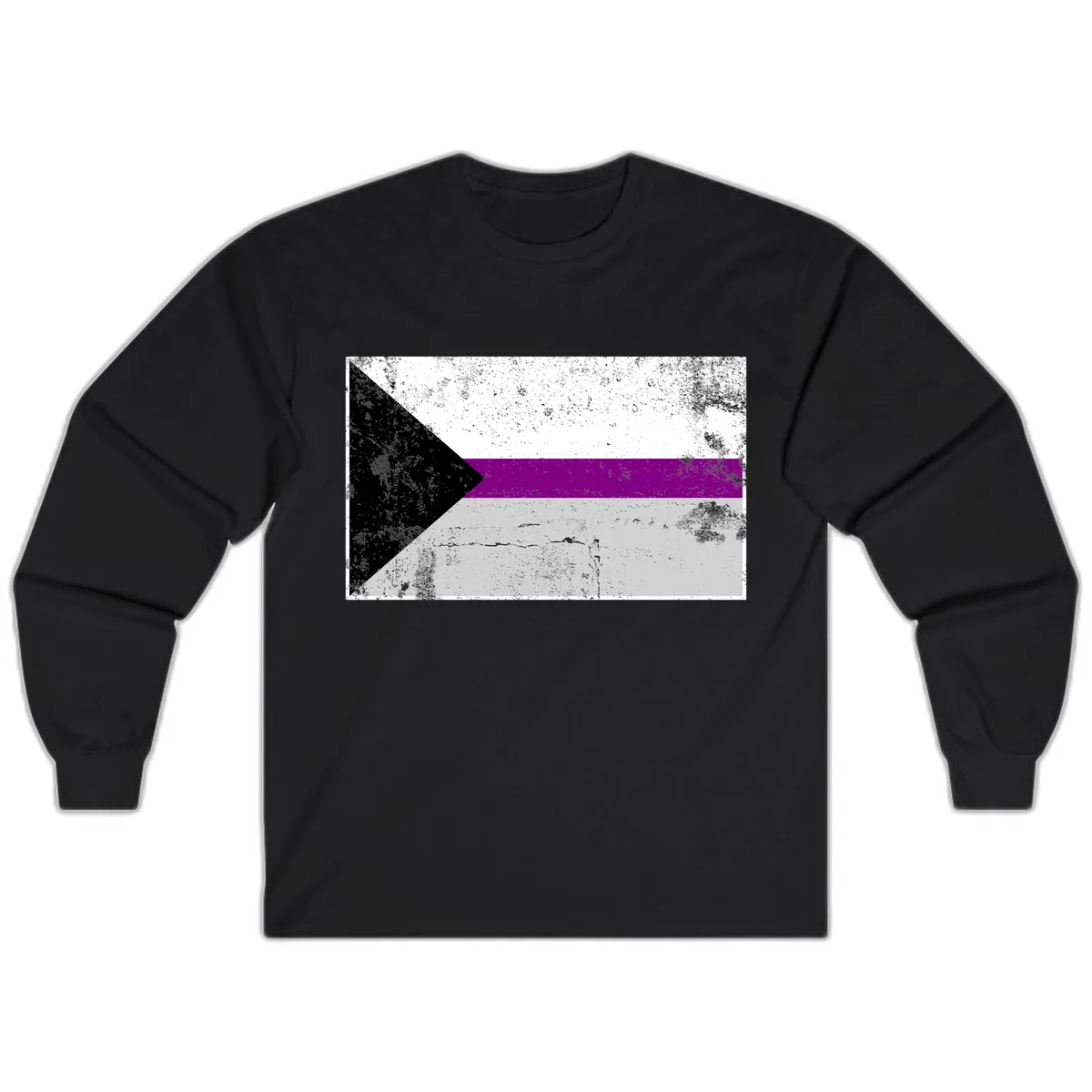 Asexual Pride Flag Design Long Sleeve in Black
