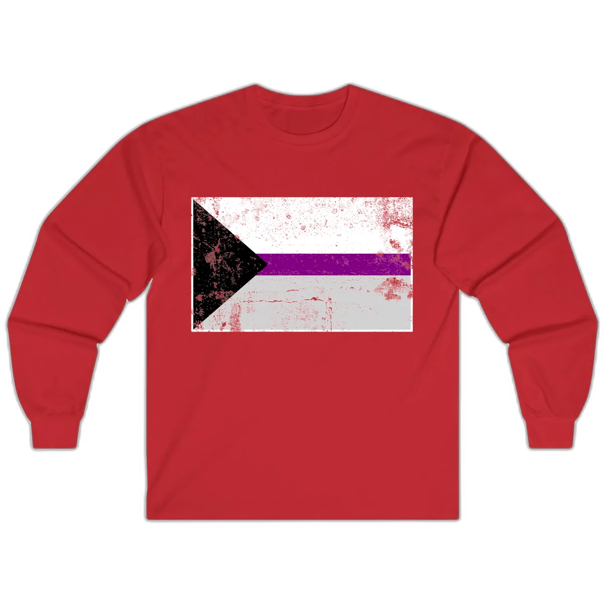 Asexual Pride Flag Design Long Sleeve in Red