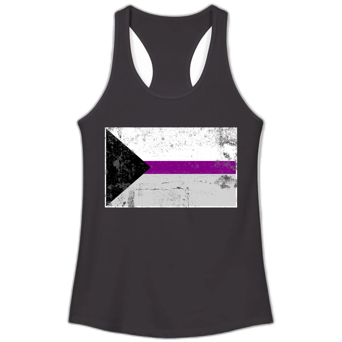 Asexual Pride Flag Design Ladies Tank in Black