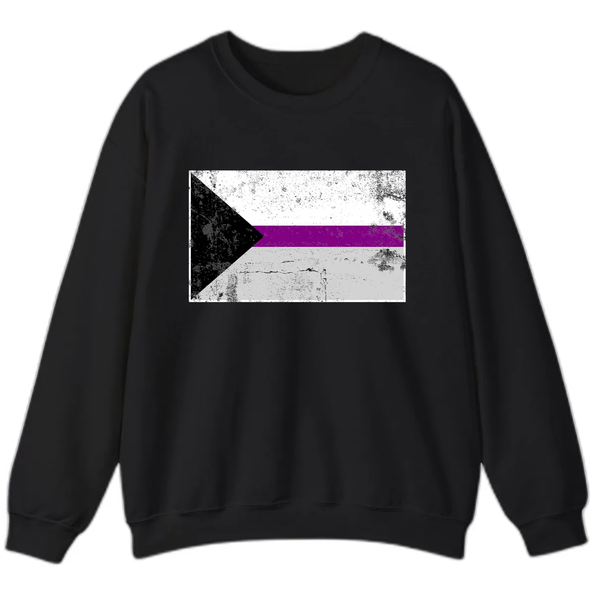Asexual Pride Flag Design Sweatshirt in Black