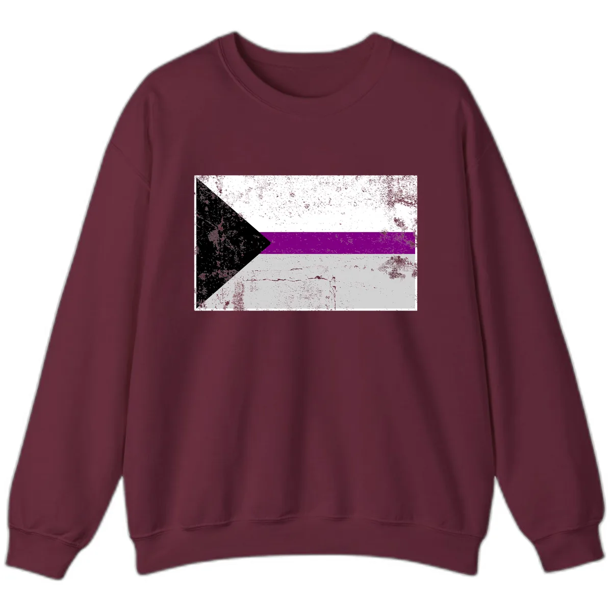 Asexual Pride Flag Design Sweatshirt in Maroon