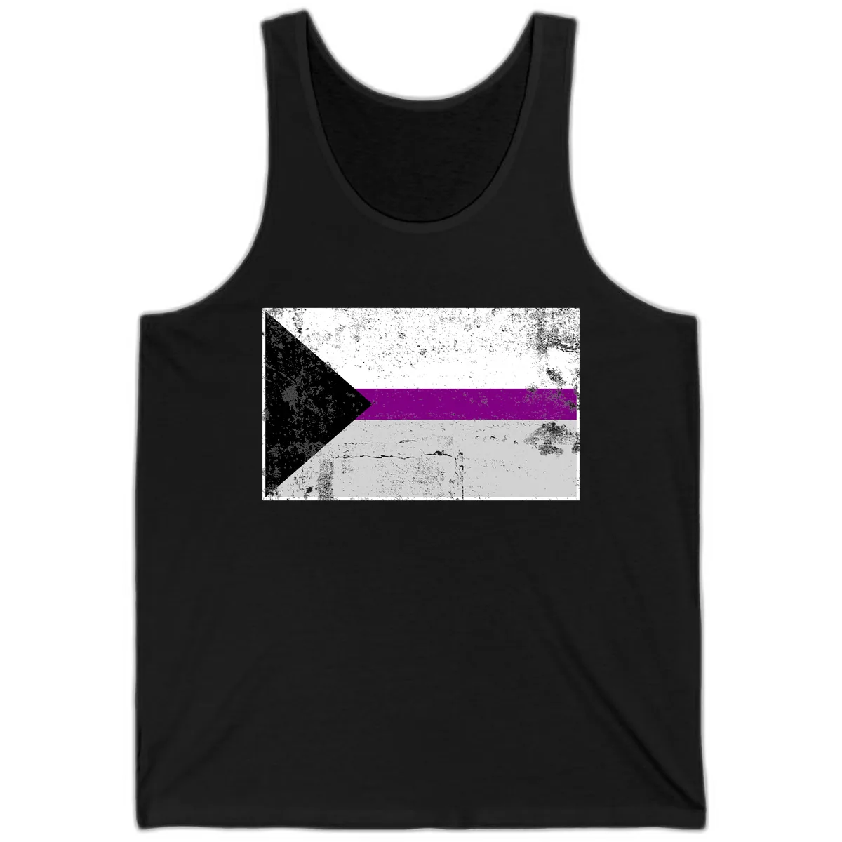 Asexual Pride Flag Design Tank in Black