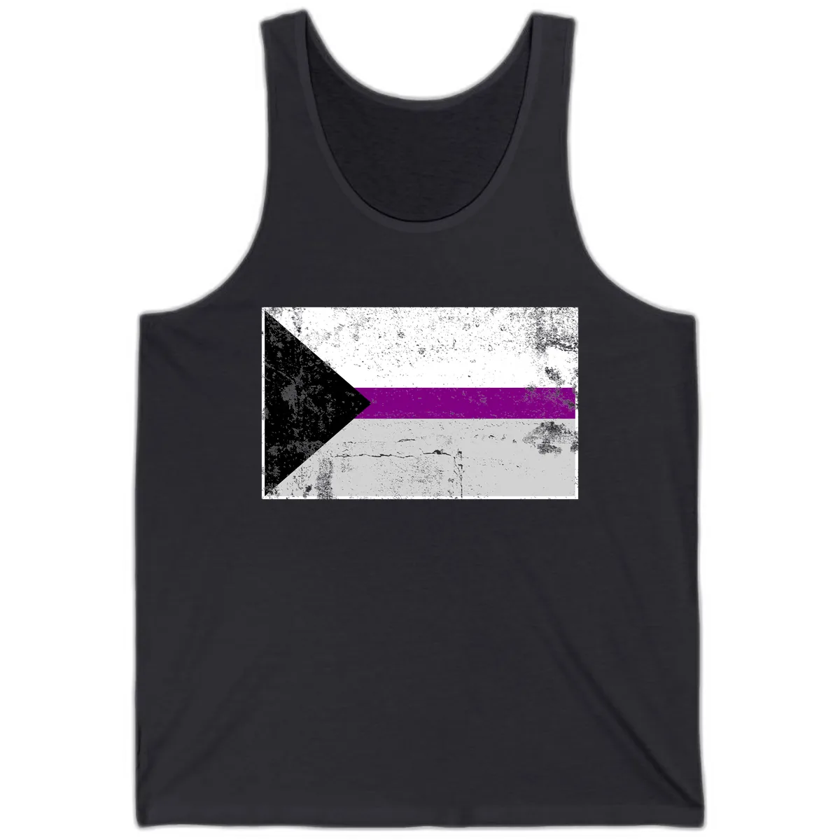 Asexual Pride Flag Design Tank in Dark Grey