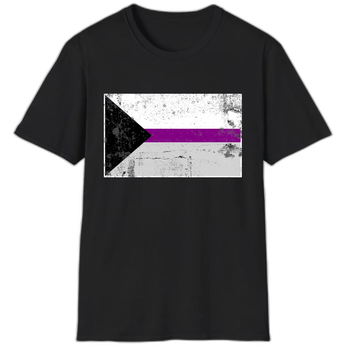 Asexual Pride Flag Design T-Shirt in Black
