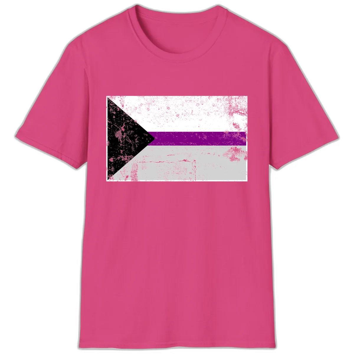 Asexual Pride Flag Design T-Shirt in Heliconia