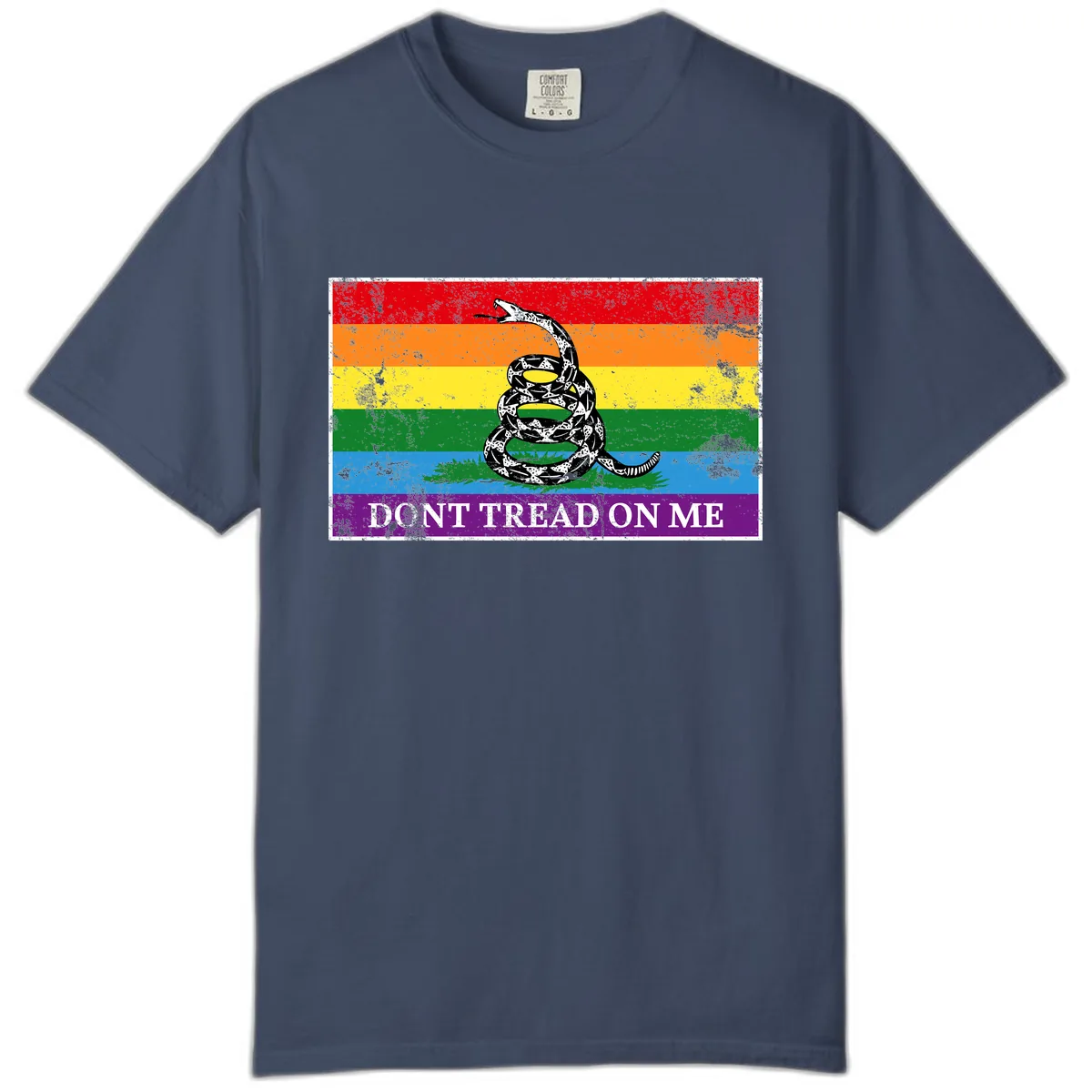 Don't Tread On Me Pride Flag Comfort Color in Midnight