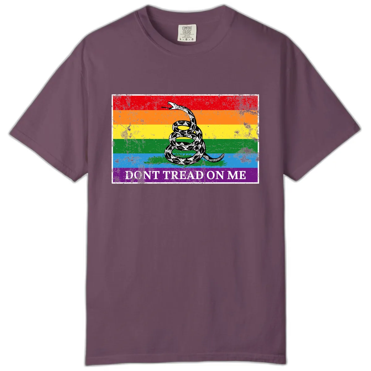 Don't Tread On Me Pride Flag Comfort Color in Berry