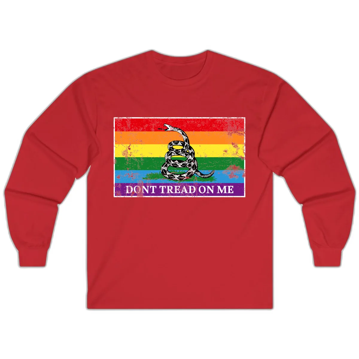Don't Tread On Me Pride Flag Long Sleeve in Red