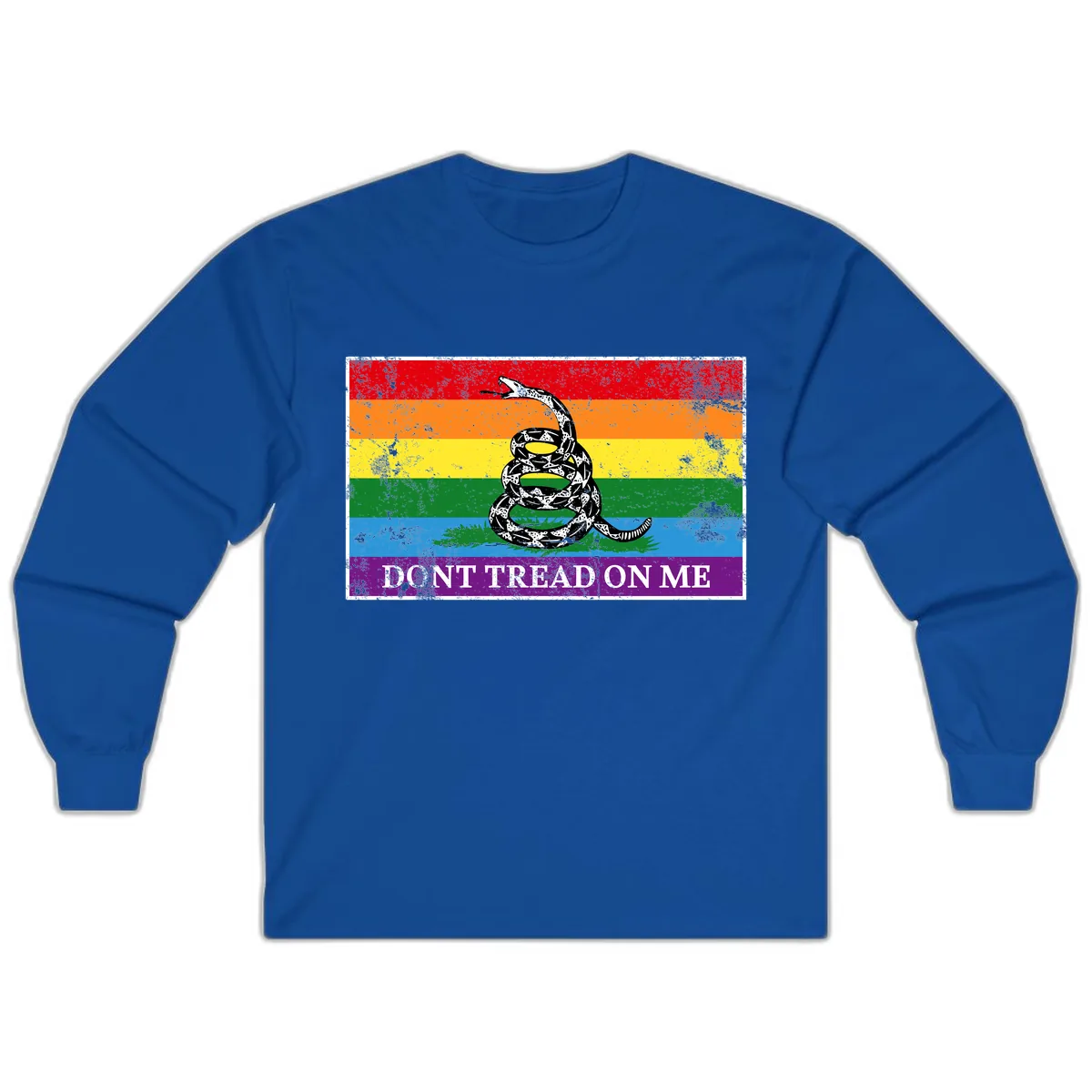 Don't Tread On Me Pride Flag Long Sleeve in Royal