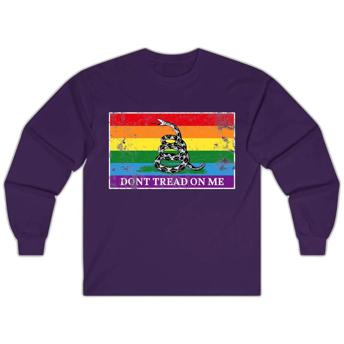 Don't Tread On Me Pride Flag Long Sleeve in Purple