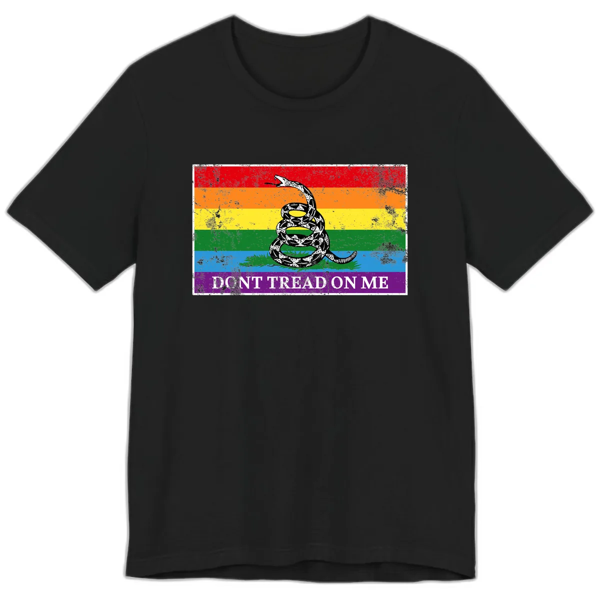 Don't Tread On Me Pride Flag Premium T-Shirt in Black