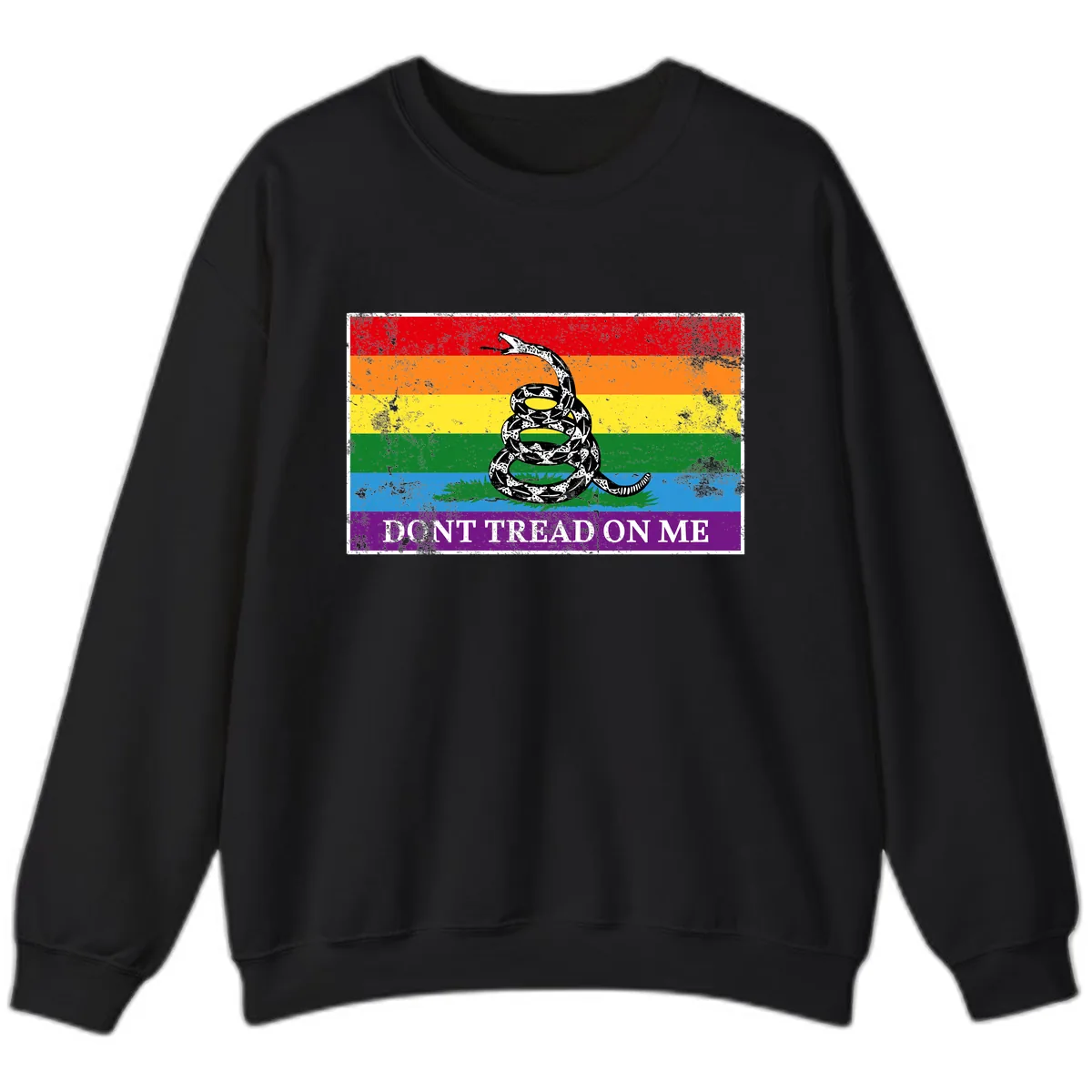 Don't Tread On Me Pride Flag Sweatshirt in Black