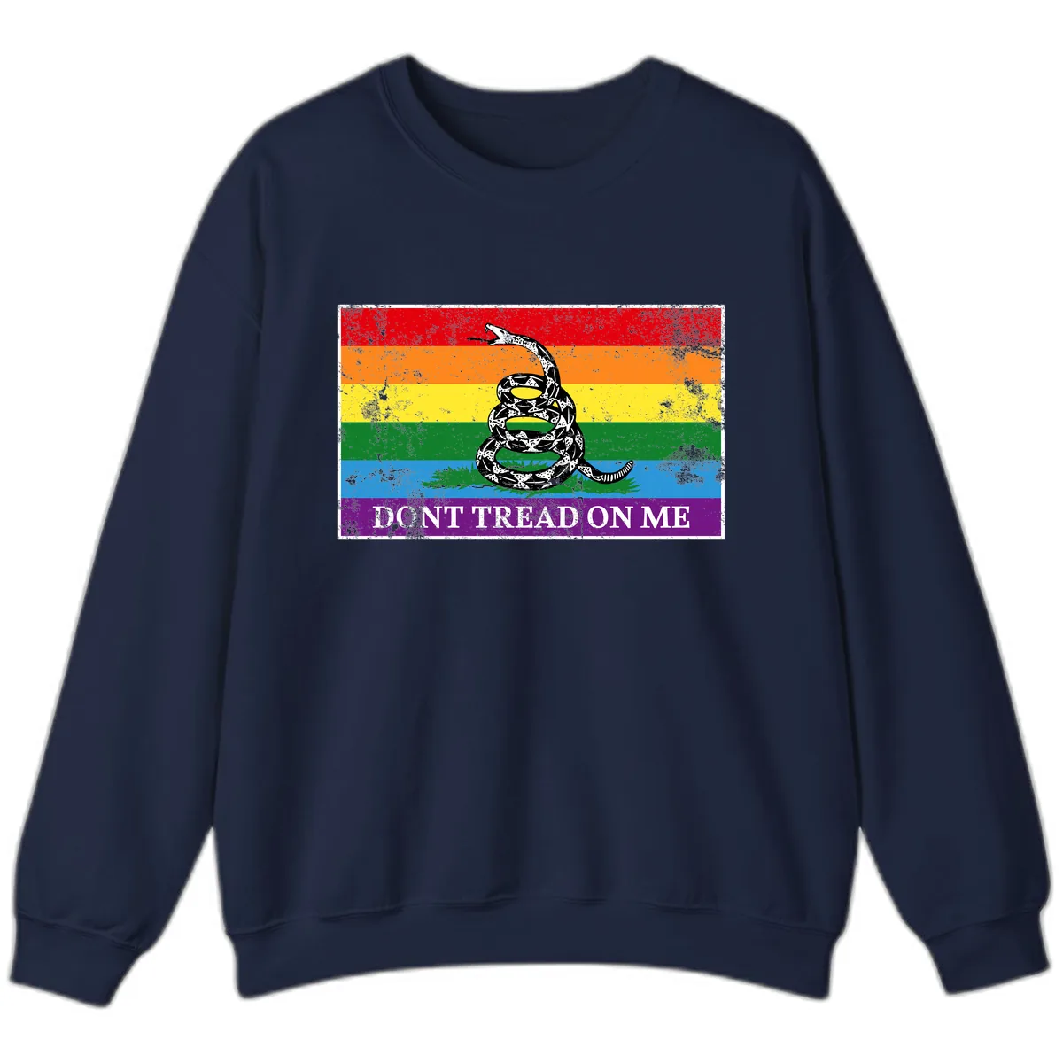 Don't Tread On Me Pride Flag Sweatshirt in Navy