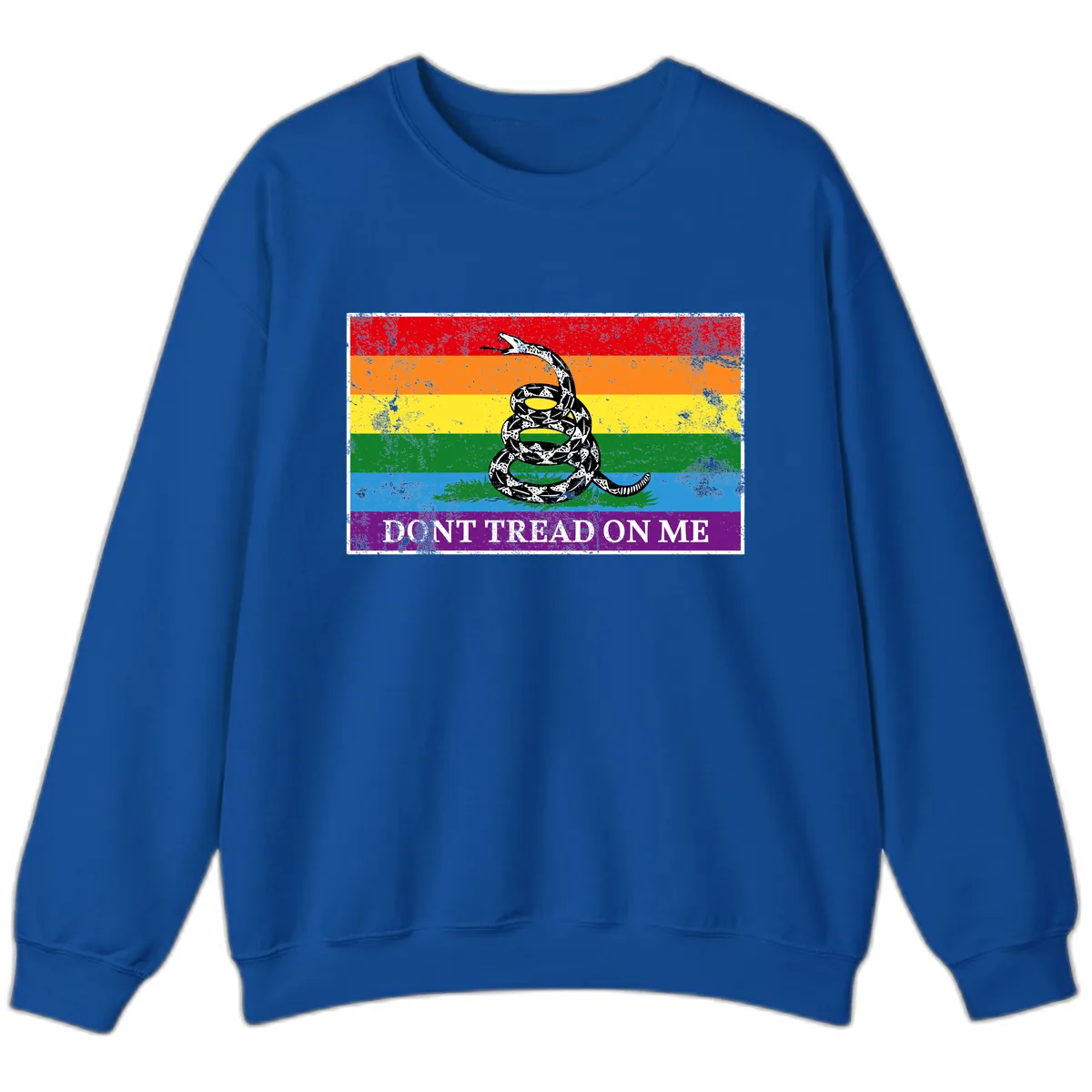 Don't Tread On Me Pride Flag Sweatshirt in Royal