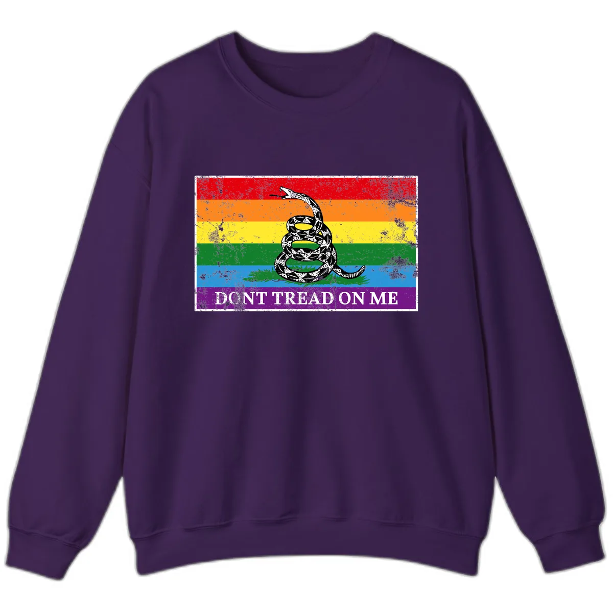 Don't Tread On Me Pride Flag Sweatshirt in Purple