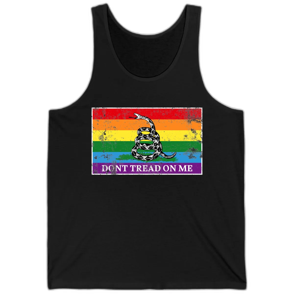 Don't Tread On Me Pride Flag Tank in Black