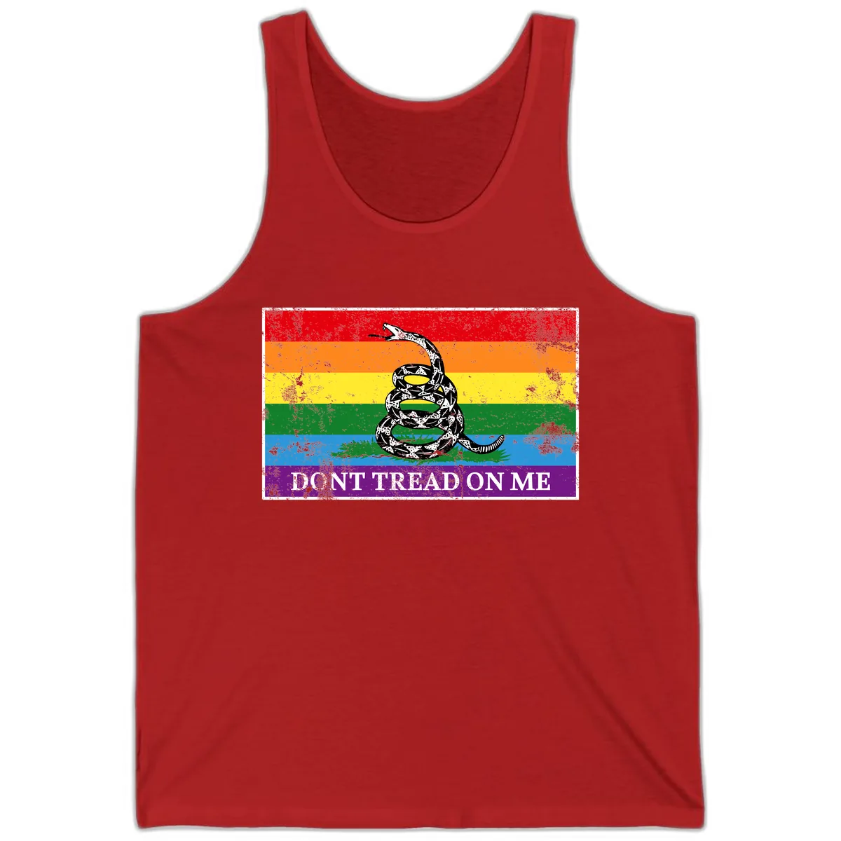 Don't Tread On Me Pride Flag Tank in Red